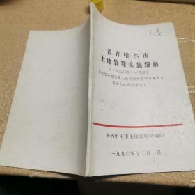 齐齐哈尔市土地管理实施细则  32开