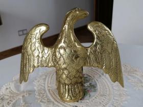西洋回流欧洲古董铜雕收藏级双头鹰摆件手把件多功能19世纪末到二十世纪初作品尺寸14+17cm左右