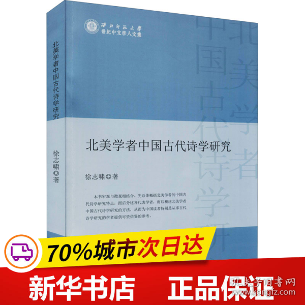 保正版！北美学者中国古代诗学研究9787211088089福建人民出版社徐志啸