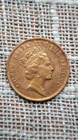 英属香港 1毫 10分老版高冠版 港币 18mm 黄铜币 港澳台