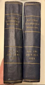 1929年全年精装合订本，美国国家地理杂志（The national geographic magazine)：内含满洲国溥仪专题