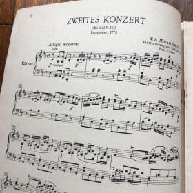 老曲谱—民国时期德国版《莫扎特《第二小提琴协奏曲》Mozart Violinkonzerte KV 211》(小提琴独奏谱+钢琴伴奏谱)