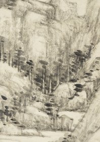 黄鼎 山水轴（缩本）。纸本大小31.04*61.81厘米。宣纸艺术微喷复制。