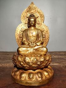 早期收藏 纯铜鎏金佛像 释迦牟尼如来佛一尊