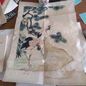 一张老画，非复印，手工画。我命名为《松鹤图》。
