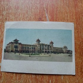 明信片（北京站 北京工人体育场）两张合售，1960年