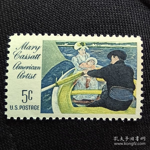 USA102美国1966年绘画名画 玛丽卡萨特作品 雕刻版外国邮票 新 1全 有压痕，正面看不出来