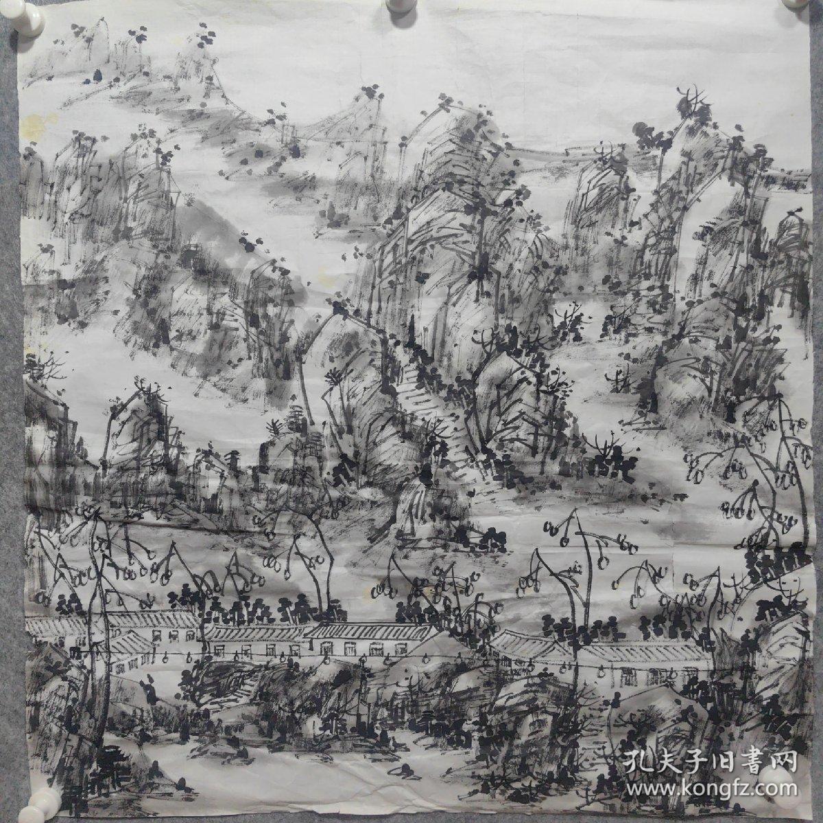 佚名 九十年代左右 水墨 山水国画精品一副  画工精湛，韵味十足，画的很好  详见图