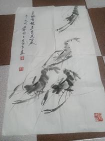 刘方亭画虾