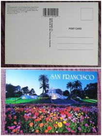 外国明信片，美国原版，旧金山温室花园，品如图
