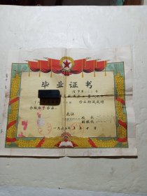 60年代小学毕业证书(安庆市高崎小学)长36cm宽30cm