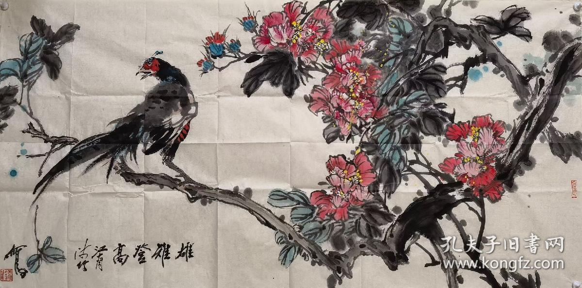 【保真字画，得自画家本人】何鸣，四尺整纸，最后一幅展览精品[烟花]
1944年生于南京。历任江苏省花鸟画研究会副会长、顾问。江苏省中国画学会理事、民革中央画院理事、江苏省中华文化促进会咨议委员、南师大文化产业研究院书画中心顾问、南京市花鸟画研究会名誉会长。