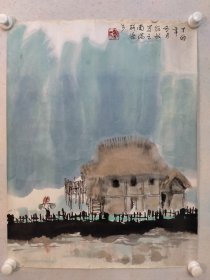 保真书画，北京名家，郑绍敏国画68×53cm纸本托片，