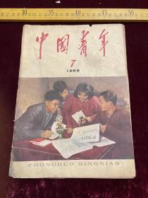 老杂志，《中国青年》，1966年第7期，封底稍残