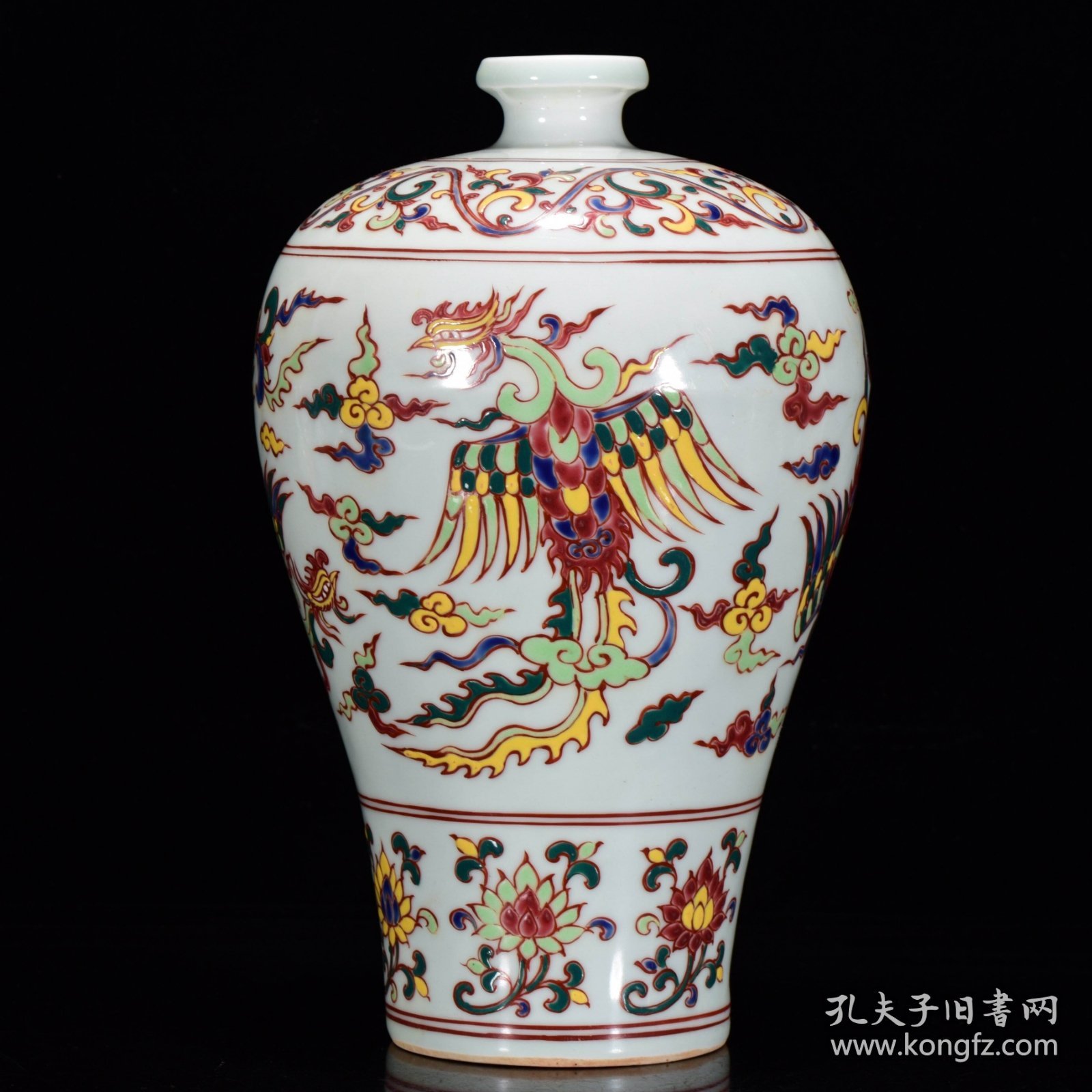 明宣德年五彩凤纹梅瓶30*18m