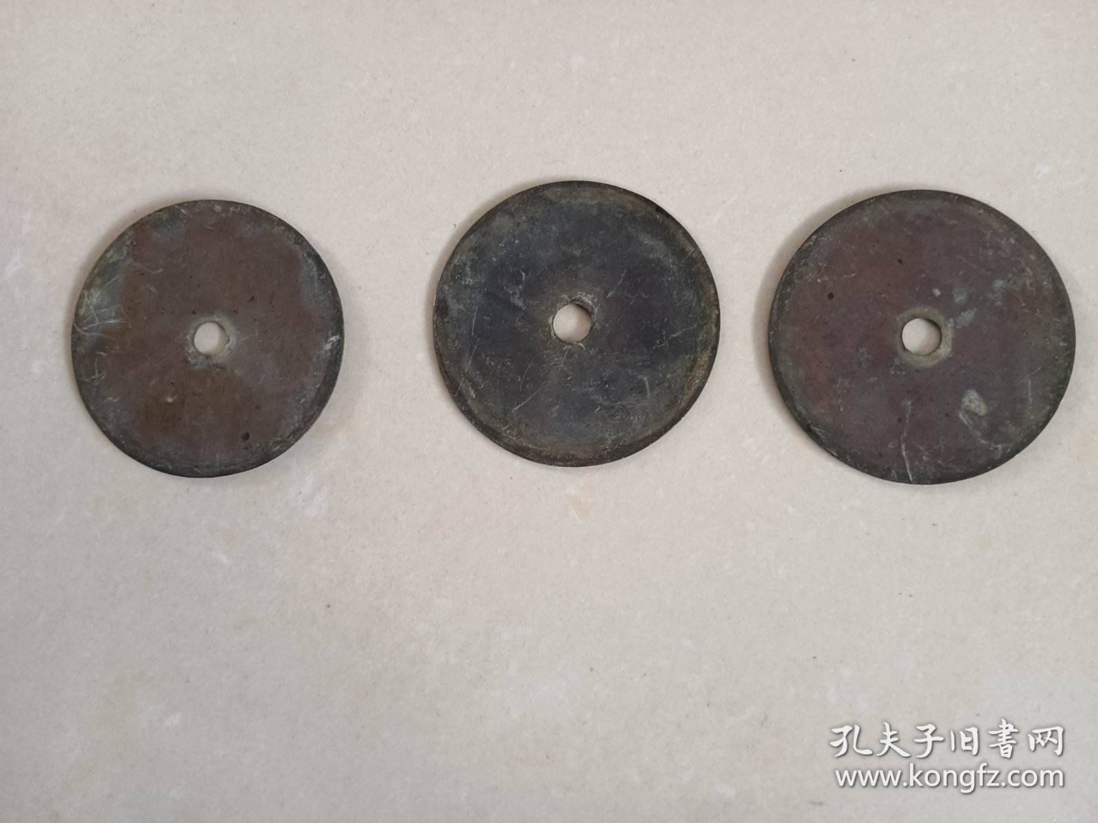老铜件 铜垫 老柜子铜配件 三个一起价格直径 5.5