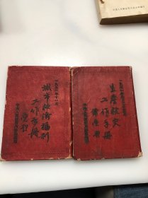 城市救济福利工作手册 +生产救灾工作手册 1951年 64开精装竖版