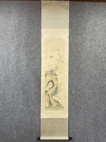 陆小曼 花石天牛 纸本立轴 画芯尺寸：