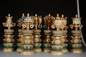 清乾隆珐瑯彩重器佛教八宝一套