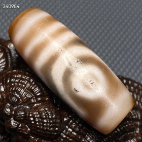 藏区回流老料至纯古珠【爆满朱砂两眼天珠】