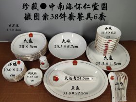 近代瓷器的巅峰之作7501陶瓷研究所绝版制瓷餐具，含38件，6套，瓷质细腻洁白，釉色均匀饱满，内部打光可见头像，做工精致，保存完好，此为早期库存未使用品，品相全新，可藏可用，情怀与品质的完美结合，