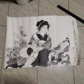 黄钧 士超合作人物画一幅