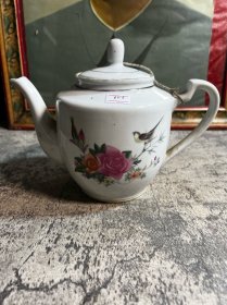 70，80年代，贴花花鸟茶壶一把