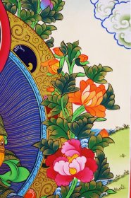 尼泊尔画师力作纯手绘布本唐卡地藏王菩萨