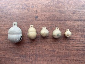 建国初期 铜铃铛(共5枚)长2-5cm——全部响亮(包邮)！
