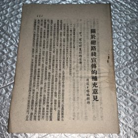 关于总路线宣传的补充意见