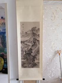 细绫手工精裱绢本老山水画，【44】