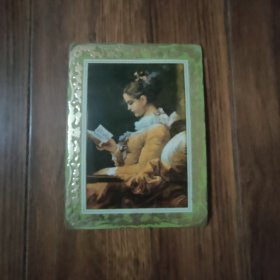 1980年历片：绒绣。读书少女