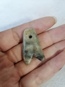 旧藏 红山文化 牙型器佩饰 尺寸3.9x2.1x0.9