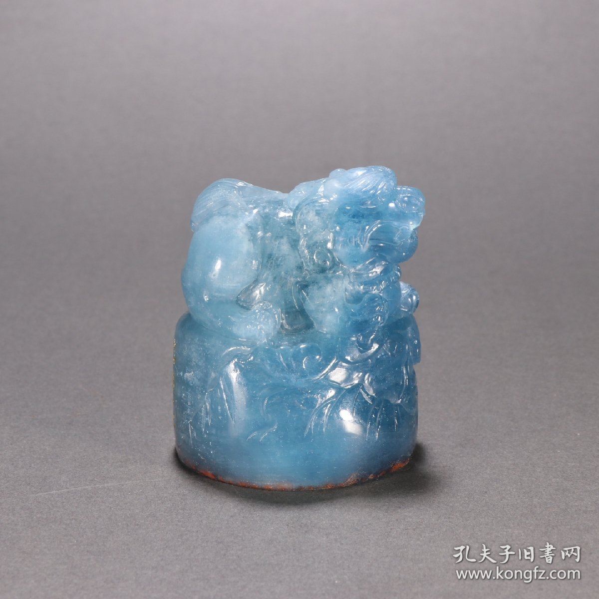 清 海蓝宝貔貅印章