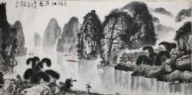 大幅手绘 （漓江秀色）名头自查，画心136 X 68，