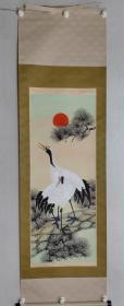 日本画一幅《松鹤延年》纸本立轴一幅。