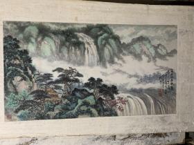 已故著名画家陆绪川老师精品五尺整纸青绿山水