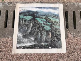 湖南画家浔陌的书画作品一副，长54厘米宽54厘米，卖2千元