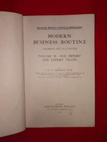 稀见孤本丨Modern business routine（全一册精装版）1919年英文原版老书，存世量极少！详见描述和图片