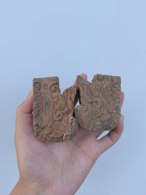 清代木雕一对