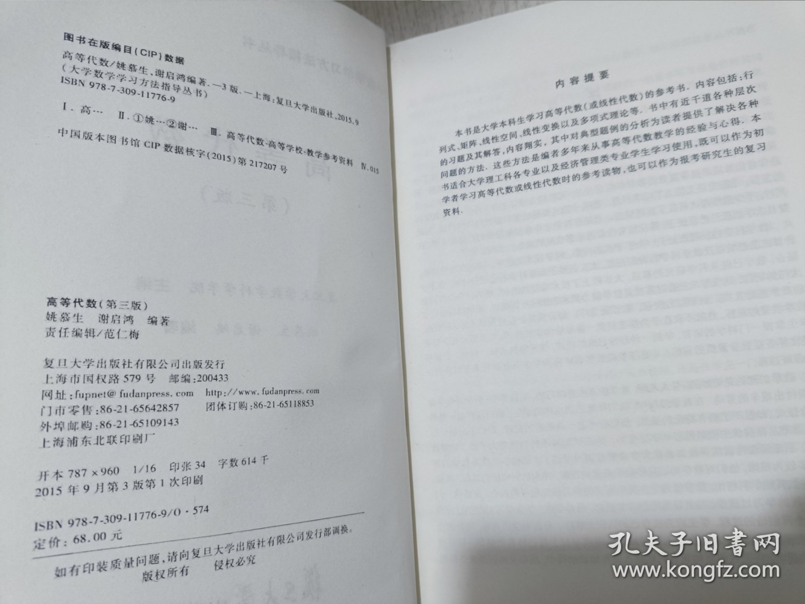 大学数学学习方法指导丛书：高等代数 第三版