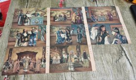 1957年中国电影出版社初版初印《梅兰芳的舞台艺术》明信片8张一套全 。