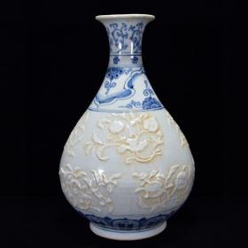 《精品放漏》青花留白玉壶春瓶——明代瓷器收藏