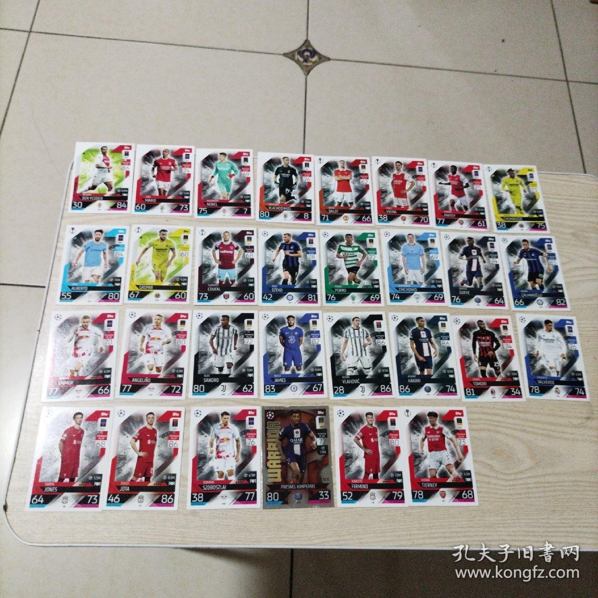 TOPPS足球球星卡30张
