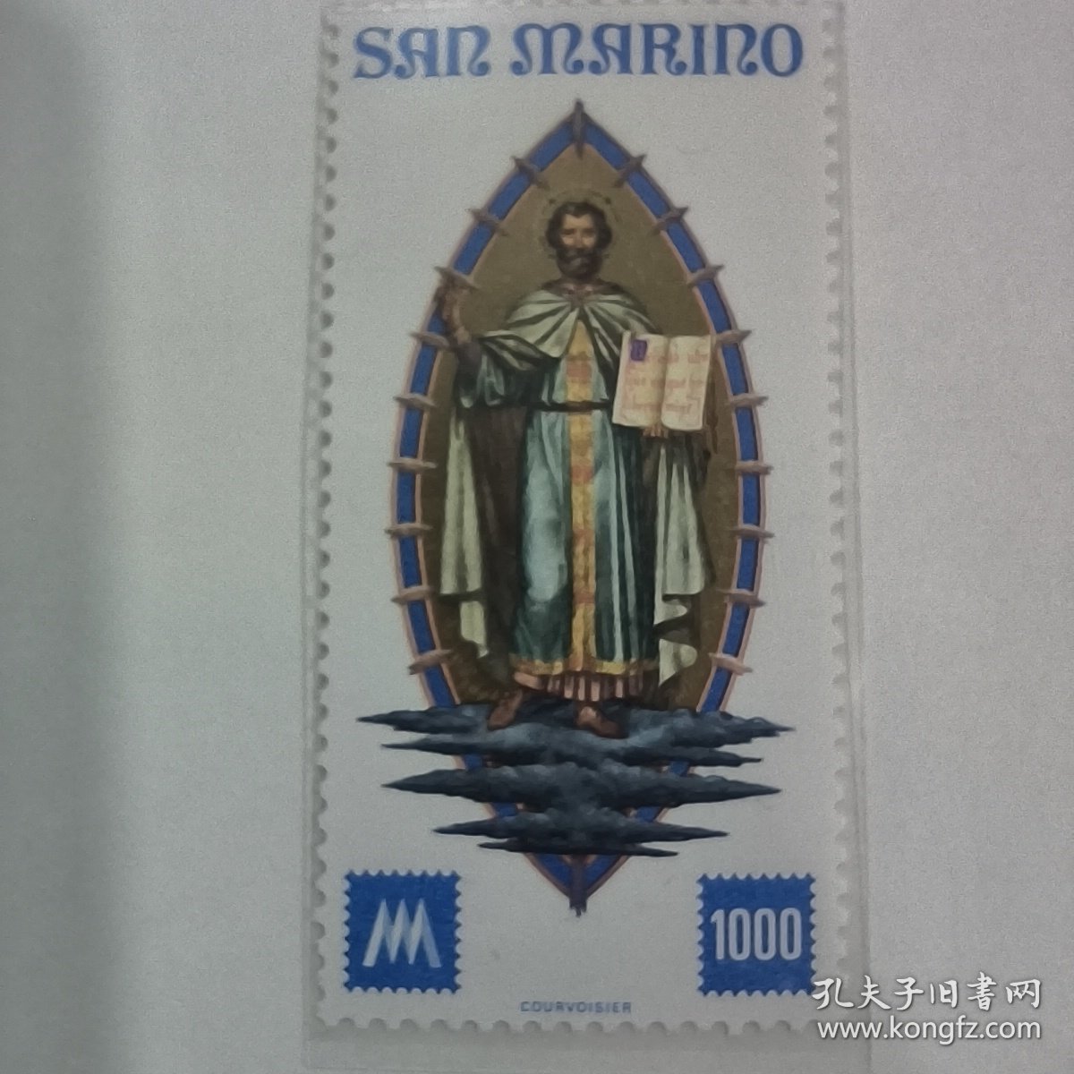 SAN124圣马力诺邮票1977教绘画圣马吕斯 外国邮票 新 1全