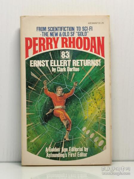 《佩利·罗丹科幻系列》  Perry Rhodan 83 Ernst Ellert Returns   [ Ace Books 1975年1版1印 ] （科幻文学）英文原版书