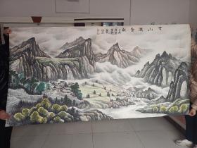 刘豑钟 著名山水名家  精品山水作品 保真包手绘  出售 大幅作品