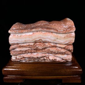 广西红皮肉石 天然原石打磨 带座高17×18×9.5厘米 重5.6公斤