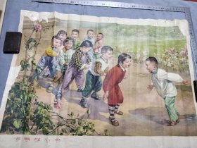 1956年，李慕白绘，老鹰捉小鸡年画。52/38