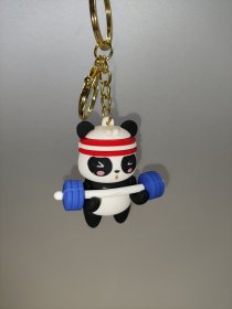 举重的小熊猫挂件